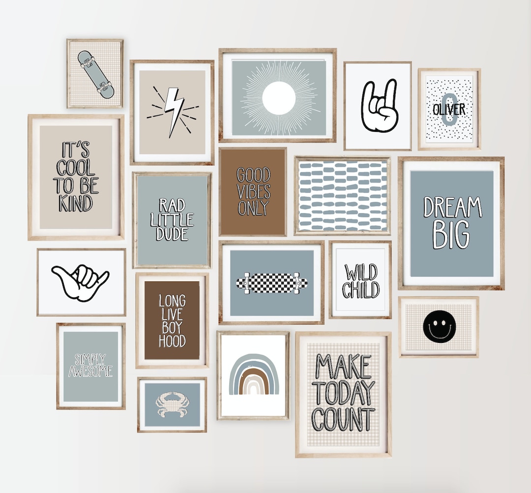 30 Boys Room Prints, Boys Room Decor, Boys Room Wall Art, Teen Boy Room