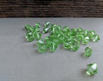 Swarovski (6mm) Peridot Bicone beads light green 25 Pieces jewelry making, couture embellishments Craft or Jewelry by JewelsCharmsMore