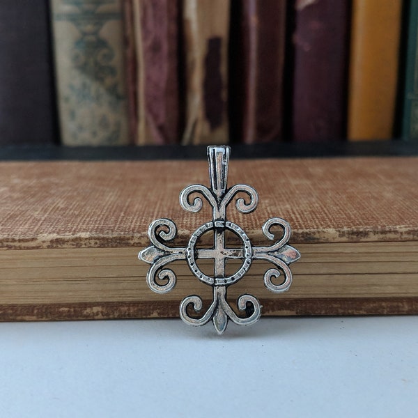 Lazarus Scroll Cross Silver-Tone Charm Cross Pendant by JewelsCharmsMore Quantity Bulk Pricing