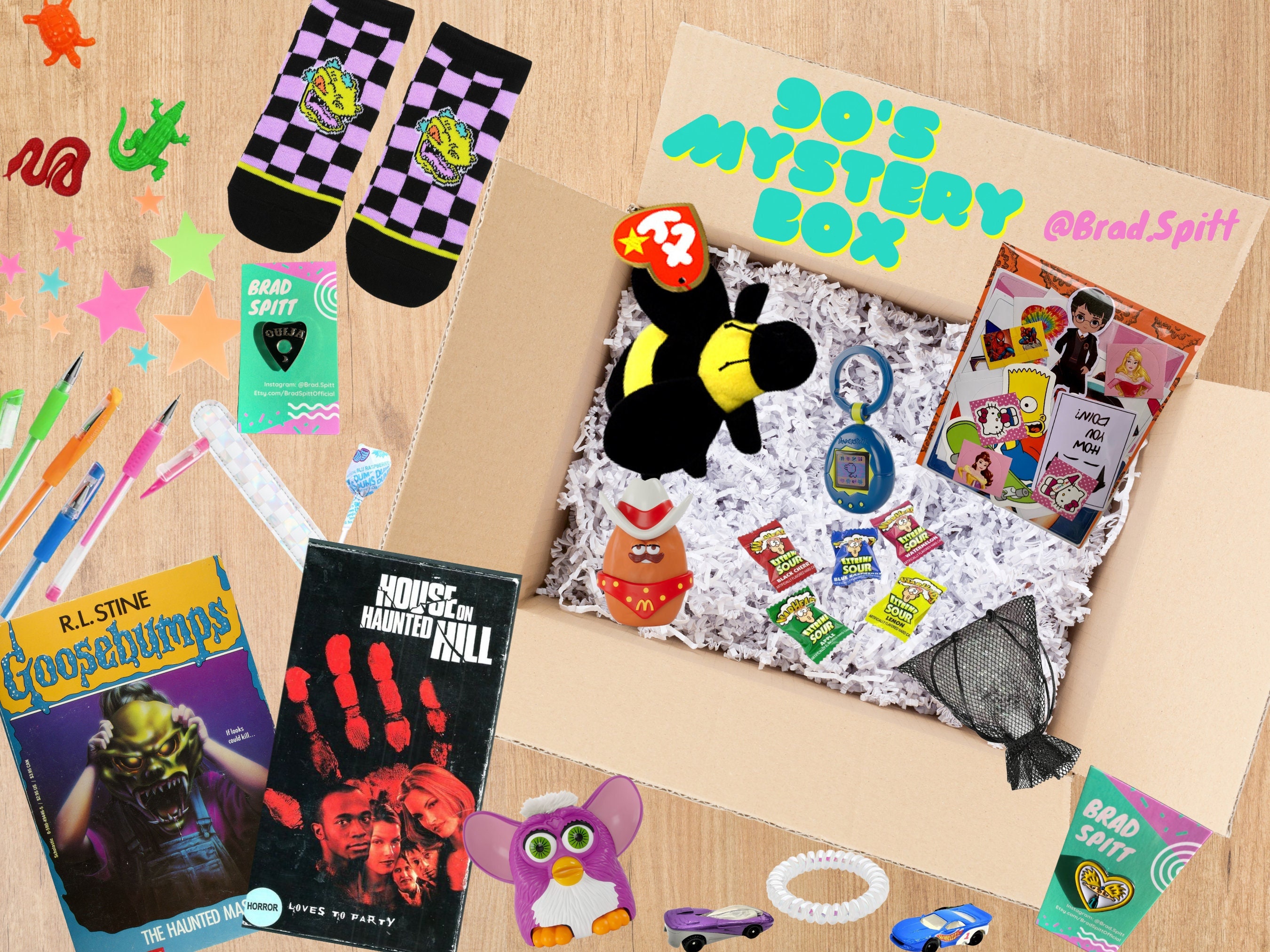 90s Mystery Box - 90s Vintage Surprise Box With Nicktoons, Buffy