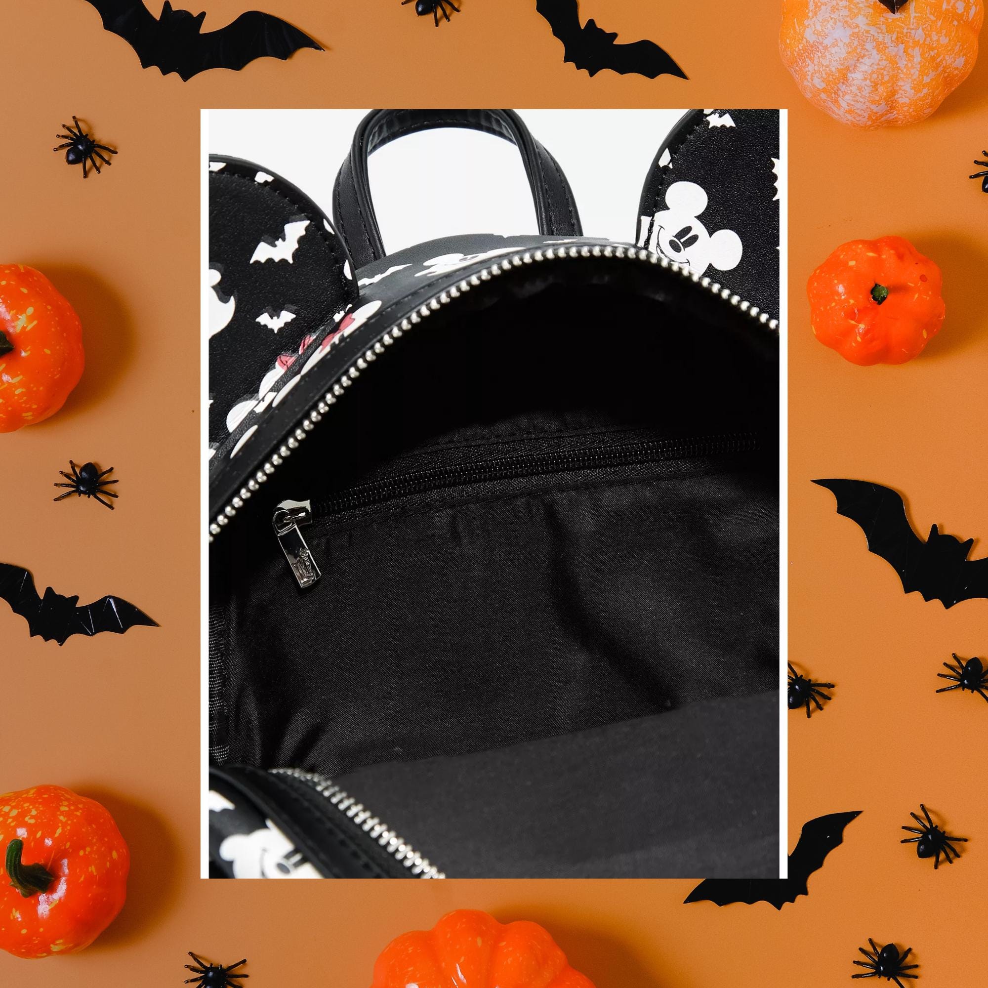 Loungefly Disney Mickey & Minnie Ghostly Glow-in-the-Dark Mini Backpack Set New Loungefly Disney Mickey & Minnie Halloween Ears Glow-in-the  main image 4