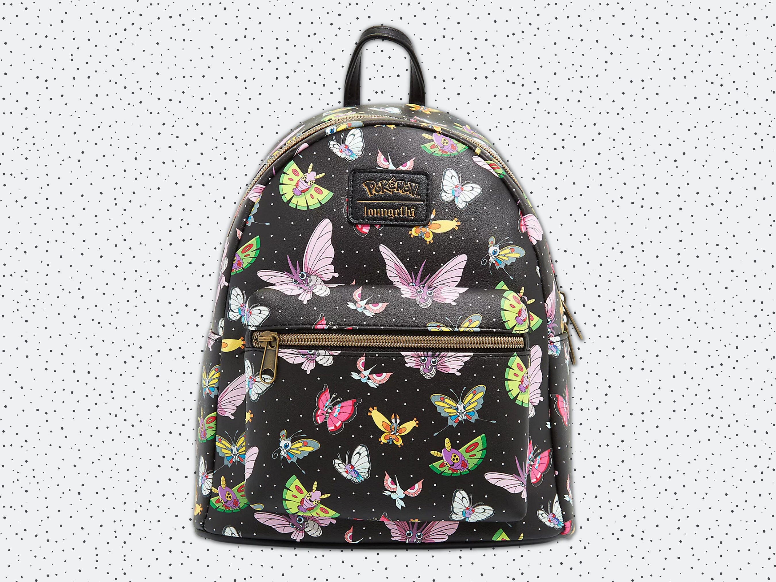 Loungefly Pokemon Winged Insect Bug Butterfly Faux Leather Mini Backpack NWT Loungefly Pokemon Black Mini Backpack - Winged Bug Pokemon  main image 4