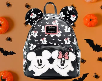 Loungefly Mickey et Minnie Ghost Mini sac à dos phosphorescent - Neuf avec étiquette !
