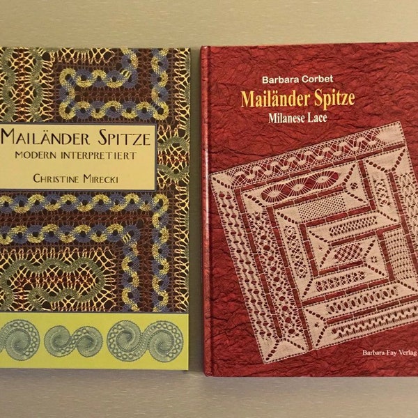 Milanese Bobbin Lace books - Mailänder Spitze Modern Interpretiert by Christine Mirecki 54.50 and Milanese Lace by Barbara Corbet 78.50