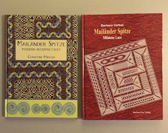 Milanese Bobbin Lace books - Mailänder Spitze Modern Interpretiert by Christine Mirecki 64.50 and Milanese Lace by Barbara Corbet 78.50