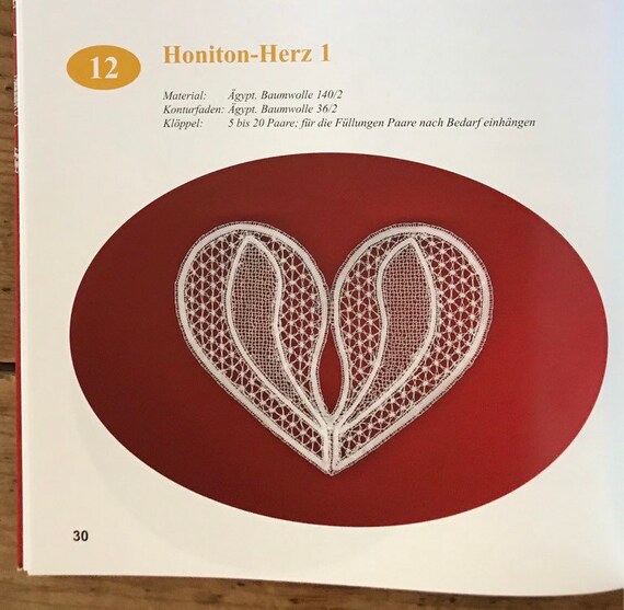 New Bobbin Lace Books Floral Herzen By Elfi Kruger 3650 Shipping Included 24 Heart Shapped Paterns In 6 Different Laces