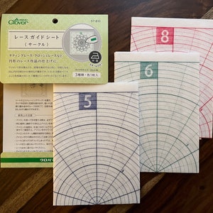 Tatting, Crochet or Knitting Tool 12.50 each - Clover Lace Guiding Blocking Mat Sheet Circle package of 3 reusable mats