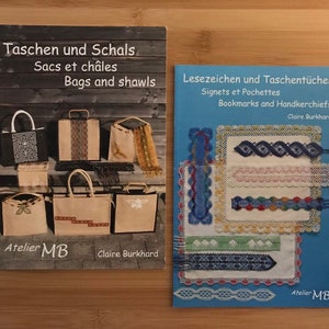 Bobbin Lace Booklets by Claire Burkhard 14.50 each-Bags n Shawls-Bookmarks & Handkerchiefs Great  Patterns in German, French and English
