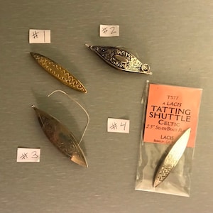 Tatting Shuttles - Used Celtic Shuttles 9.50 and New Celtic Shuttles 13.00 & Used Vintage Metal Shuttles 9.00 ea