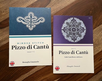 Revista de encaje de bolillos 29,50-32,50 c/u - Pizzo di Cantu de Bonaglia Emanuele Mimosa Stitch Número 3 de 2021 o Little Flowers w/Leaves Número 4 de 2022
