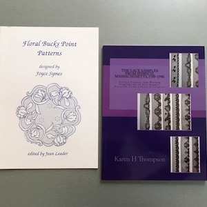 Bobbin Lace Books 22.50 USED Floral bucks Point Patterns by Joyce Symes or The Lace Samples for Ipswich Massachusetts 1789-1790