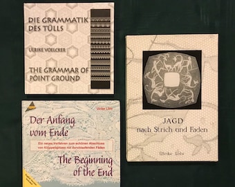 Bobbin Lace books by Ulrike Voelcker / Löhr Grammer of Point Ground, Beginning of the End, Jagd Nach 59.50-69.50/ea