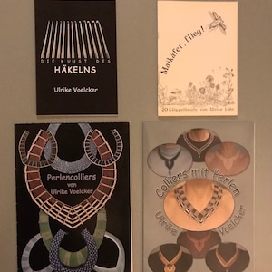 Bobbin Lace books - Ulrike Voelcker/Löhr- Die Kunst Des Häkelns 16.50, Maikäfer, flieg! 17.50, Perlencolliers 15.00, Colliers Mit Perlen 16