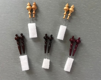 Bobbin Lace Tools 12.75-14.75 per pair available in 2 style #1 light color wood dividers or #2 handmade dividers that are all custom made