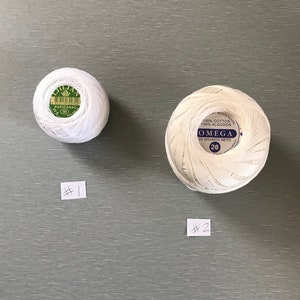 Tatting & Bobbin Lace Cotton Threads 4.00 each - Ljiljan Size 50 White 20 grams or Omega Size 20 off white / lt Ecru 30 grams