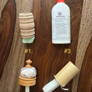Bobbin Lace Tools - 16.50-19.50 each Tool Holders, Hand Turned Pin Cushion with large center pin Or Moravia SuperStarch