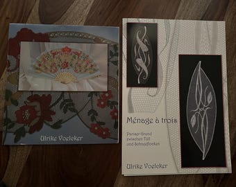 New Bobbin Lace Patterns by Ulrike Voelcker- Fans 2 fan patterns and a motif or Menage a trios 10 Paris patterns Text in German and English
