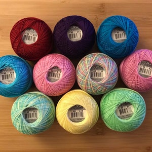 Lizbeth Tatting & Bobbin Lace Cotton Threads- 3.50-6.00ea Sizes 20, 40, 80 in Solid, Variegated, Metallic and Twirlz 200+ colors offered