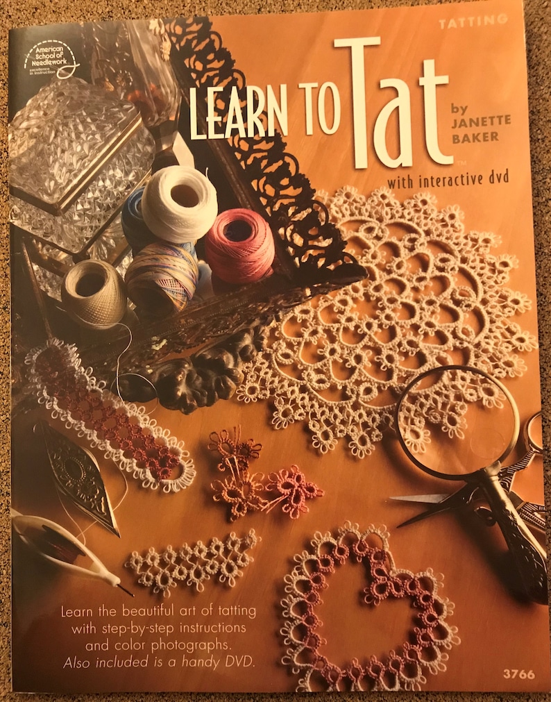 Tatting Books Learn to Tat With DVD by Baker 15.50 Etsy