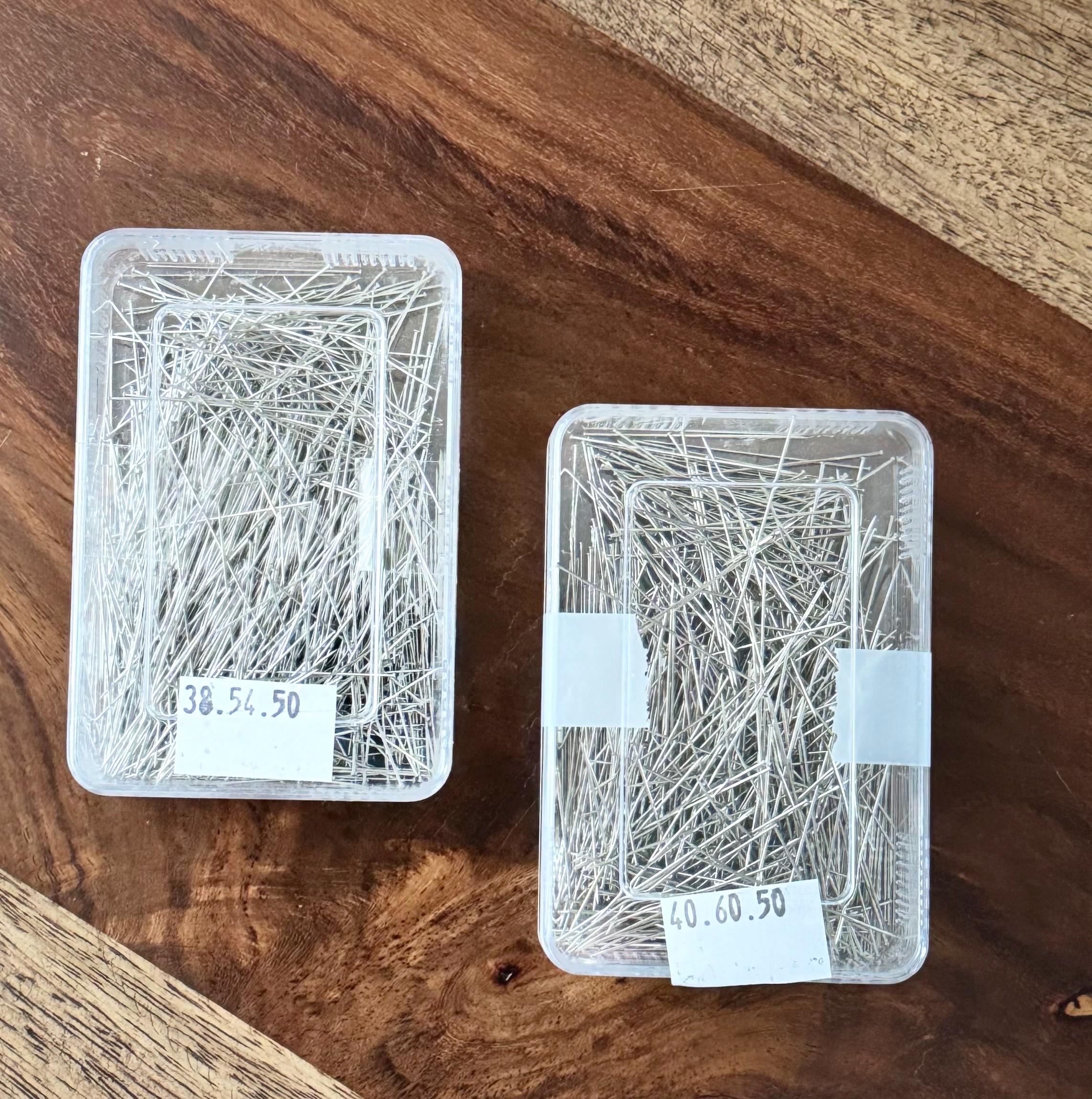 Pins for Bobbin Lace a 50 grams each- Great for Flanders Size 38 X 0.54 in Nickle plated Brass or Size 40 x .60 Stainless Steel