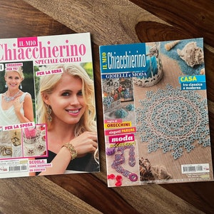 Tatting Magazines in Italian 22.50-23.00 each - Il Mio Chiacchierino no. 4 includes wedding and jewelry or no. 15 - doilies, box and jewelry