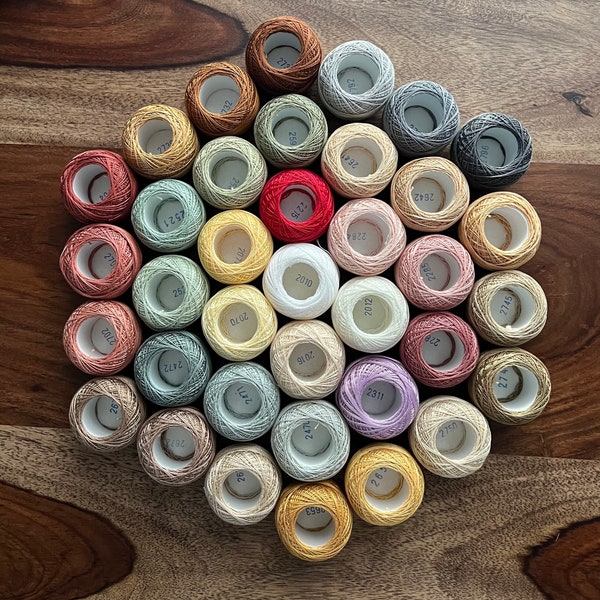 Tatting & Bobbin Lace Cotton Threads- by Venus 3.50 Size 12 available in 40 colors all are 10gram each spool and Pearl Cotton - 100% cotton