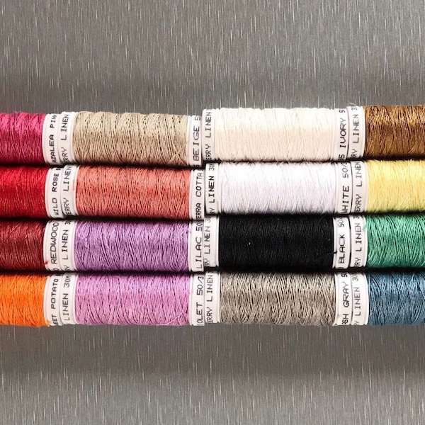 Linen Londonderry 50/3 Lace Threads for Bobbin lace - Color Chart 3.50/ea - Same as Goldshild 50/3 - 30 Meter spools