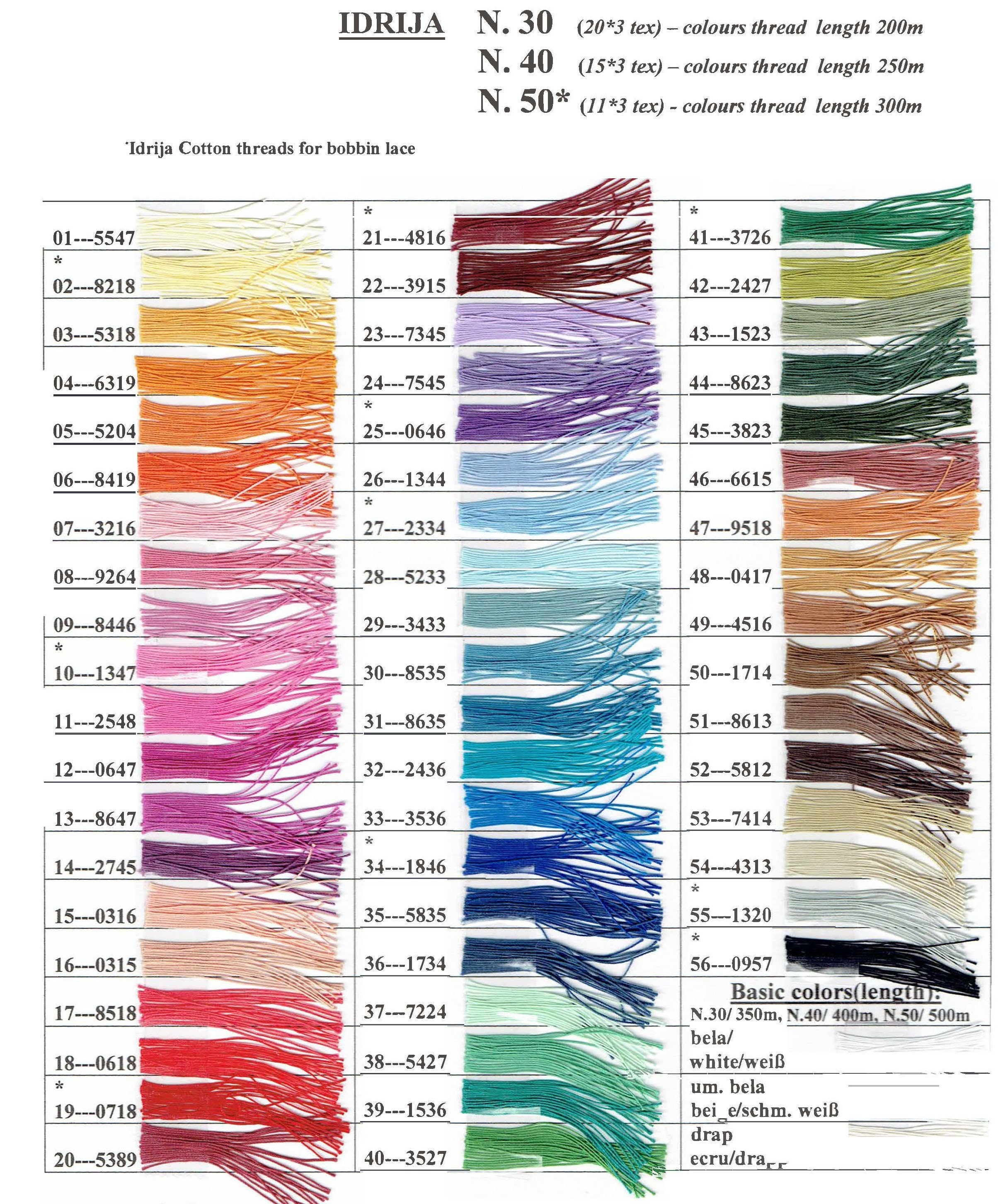 Cotton Bobbin Lace and Tatting Threads Idrija Sizes 30 40 50 Etsy