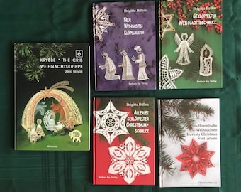 Christmas Bobbin Lace Books 39.50/ea The Crib by Jana Novak, 3 Brigitte Bellon Featuring Stars, Wisemen, Angels& more and Heavenly Christmas