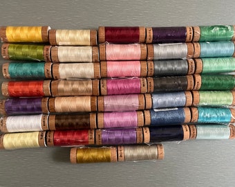 Cotton Lace Threads for Bobbin lace 8.50 ea Aurifil 80/2 like Egyptian cotton 80/2, 280 meters over 300 yards per spool - color chart