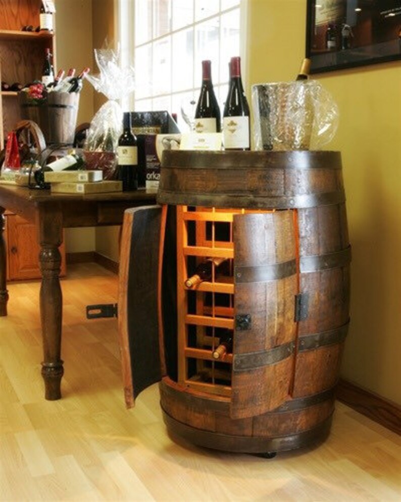 Wine Barrel Rack Wine Cabinet Wine Rack Etsy
