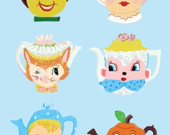 Teapot Faces Kitsch
