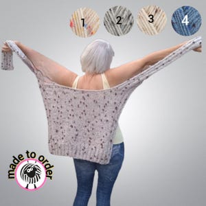 Hand-knitted shrug sweater | Short bolero cardigan with sleeves | Wool blend knitwear made to order