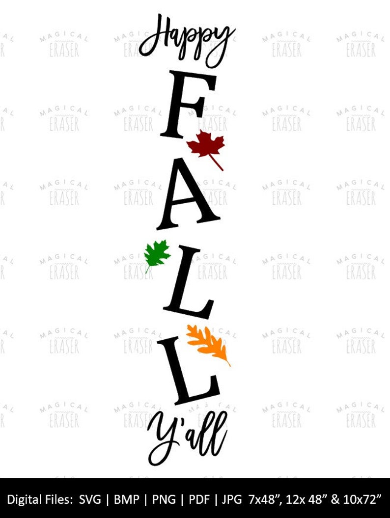 Happy Fall Y'all Porch Sign SVG Hall Fall Y'all  Etsy