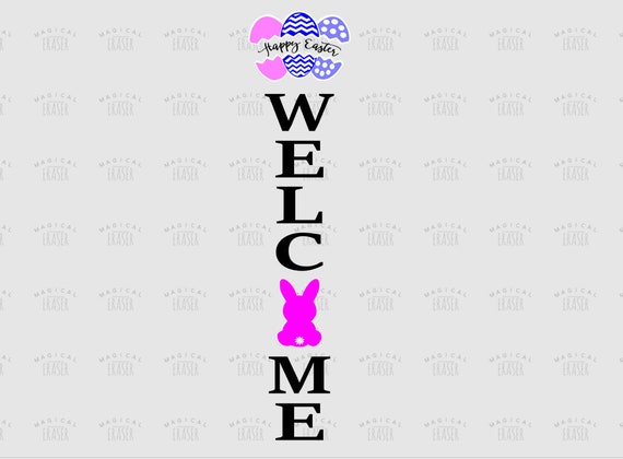 Download Easter Porch Sign Svgs Welcome And Happy Easter Svg Vertical Etsy