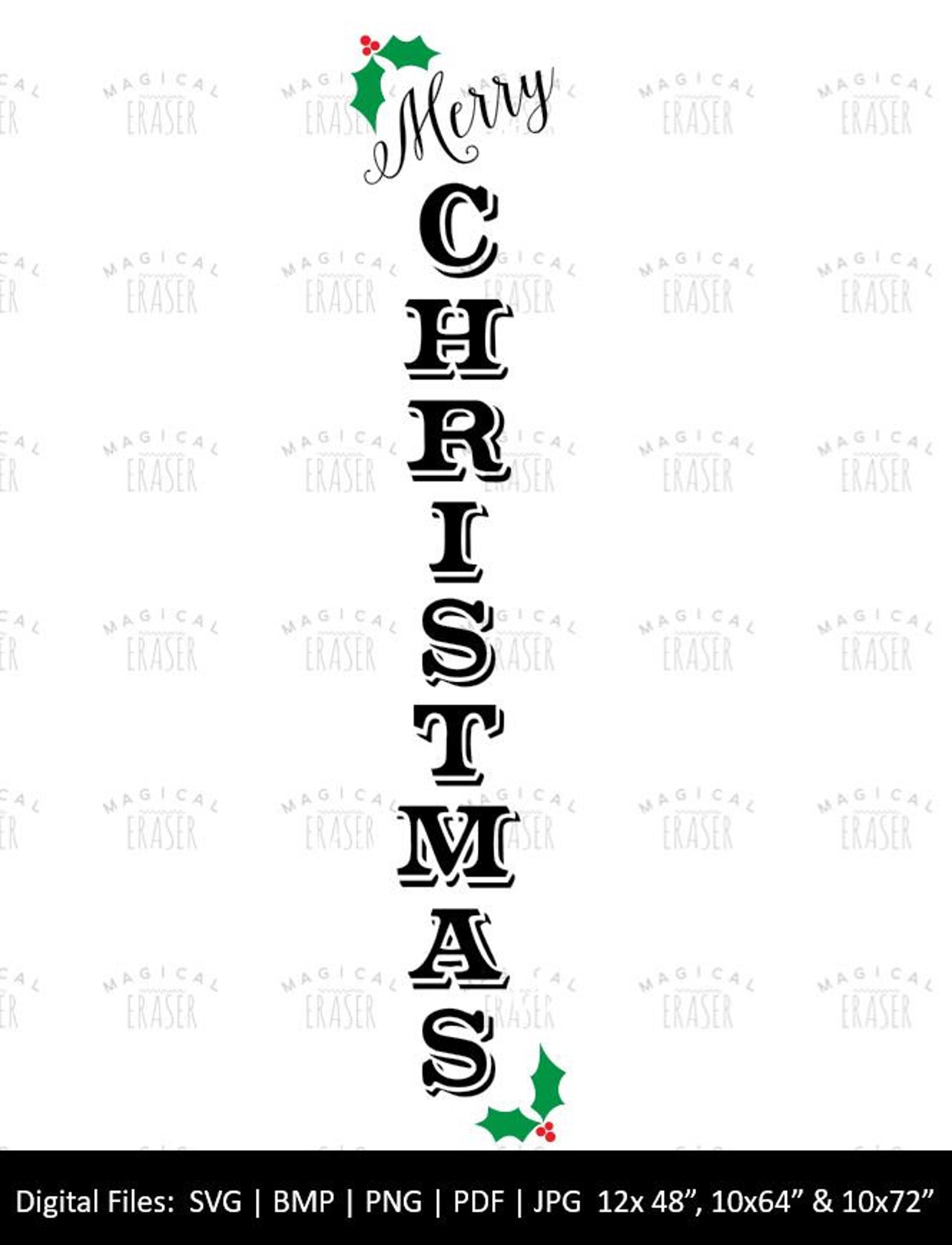 Merry Christmas Porch Sign SVG Available for Three Porch  Etsy