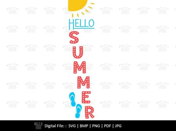 Hello Summer Porch Sign Svg Vertical Summer Svg Etsy