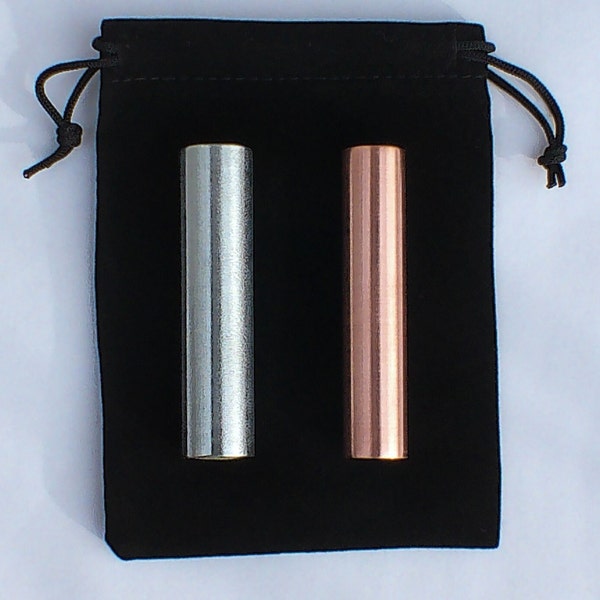 Mini Pharaoh Rods - Copper/Zinc Quartz Filled or Knot - Approx. 3" Long - 1/2" Diameter