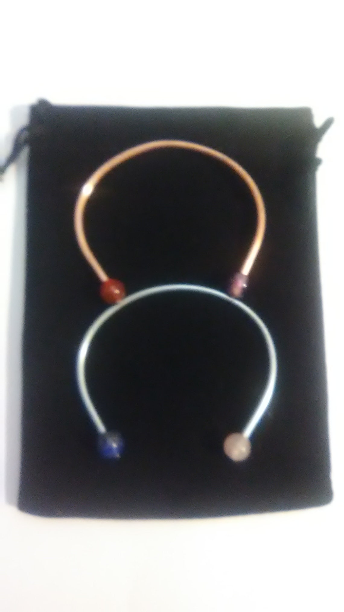 Pharaoh Copper & Zinc Bracelet Set with Lapis Lazuli/Rose Etsy