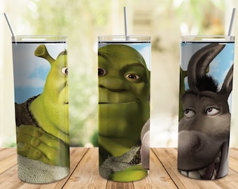 20 Oz Skinny Tumbler Sublimation Designs Shrek Tumbler PNG Digital Download