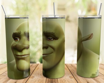 20 Oz Skinny Tumbler Sublimation Designs Shrek Tumbler PNG Digital Download