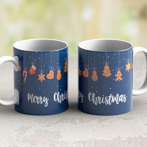 11 oz and 15 oz Coffee mug template Christmas mug wrap PNG sublimate designs