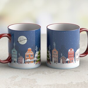 11 oz and 15 oz Coffee mug template Christmas mug wrap PNG sublimate designs