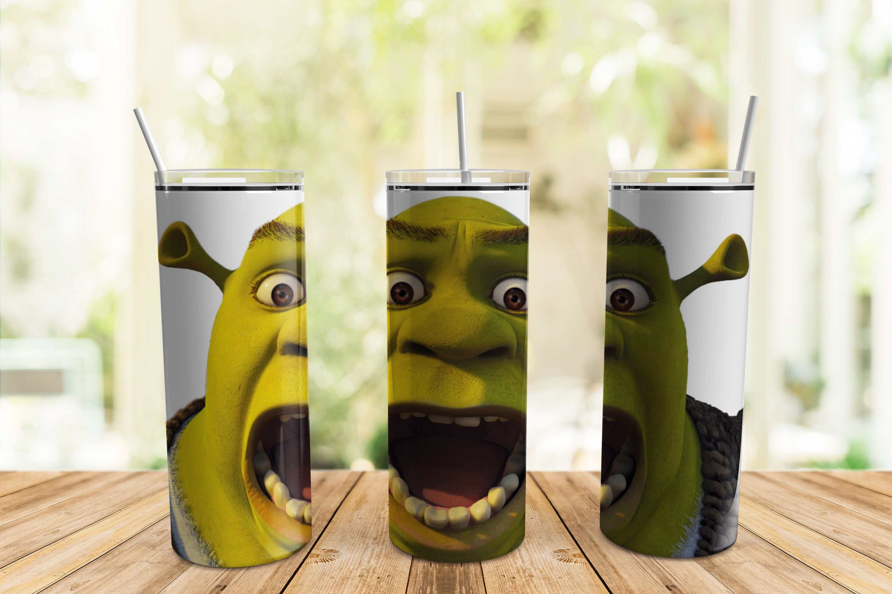 20 Oz Skinny Tumbler Sublimation Designs Shrek Tumbler PNG Digital Download