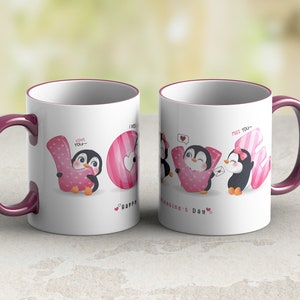 11 oz and 15 oz Coffee mug template Valentines mug wrap PNG sublimate designs
