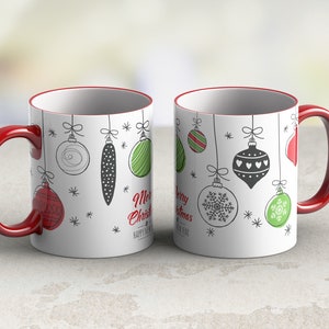 11 oz and 15 oz Coffee mug template Christmas mug wrap PNG sublimate designs