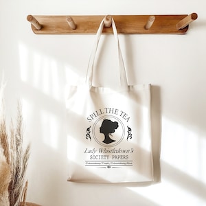 Tote bag de plage personnalisé Bridgerton série Netflix pour le meilleur cadeau d'un ami Sac à provisions personnalisé Cartable comme cadeau Bridgerton