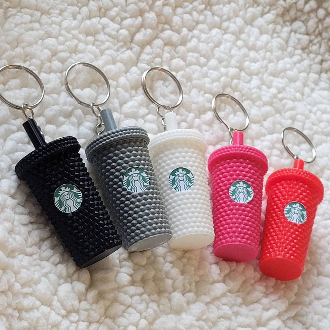 Starbucks Studded Keychain 3d printed Starbucks Tumbler Etsy