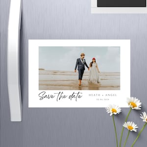 save the date picture custom photo magnet wedding favour Save the date magnet photos wedding souvenir personalized magnets fridge invitation