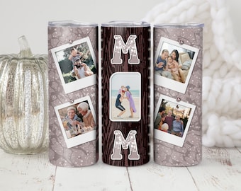 Gobelet photo de famille avec couvercle et paille, cadeau de fête des mères Portrait photo dans une tasse de voyage pour boissons chaudes et froides Gobelet photo pour maman